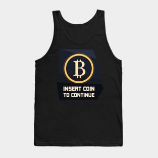 Bitcoin Insert Coin to Continue Crypto Arcade Gamer Tank Top